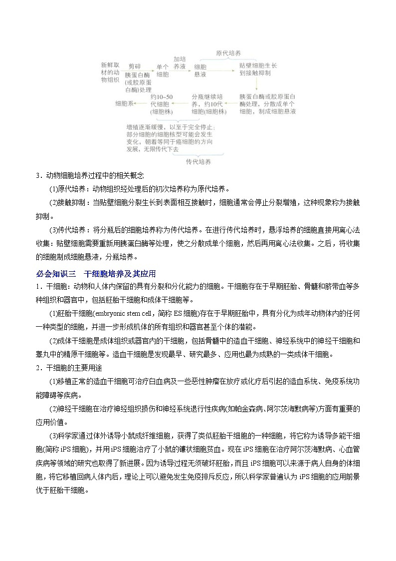 人教版(选择性必修三)高中生物同步精品讲义2.2.1 动物细胞培养(原卷版)第2页