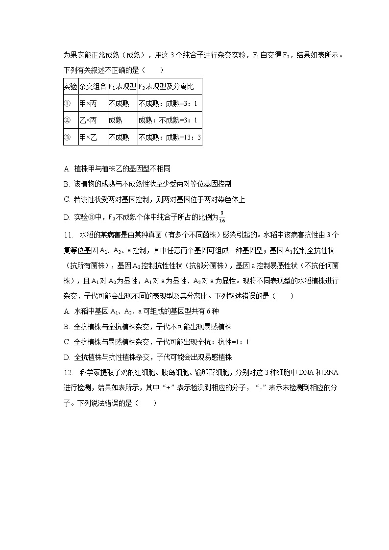 2022-2023学年贵州省安顺市高一（下）期末生物试卷（含解析）03