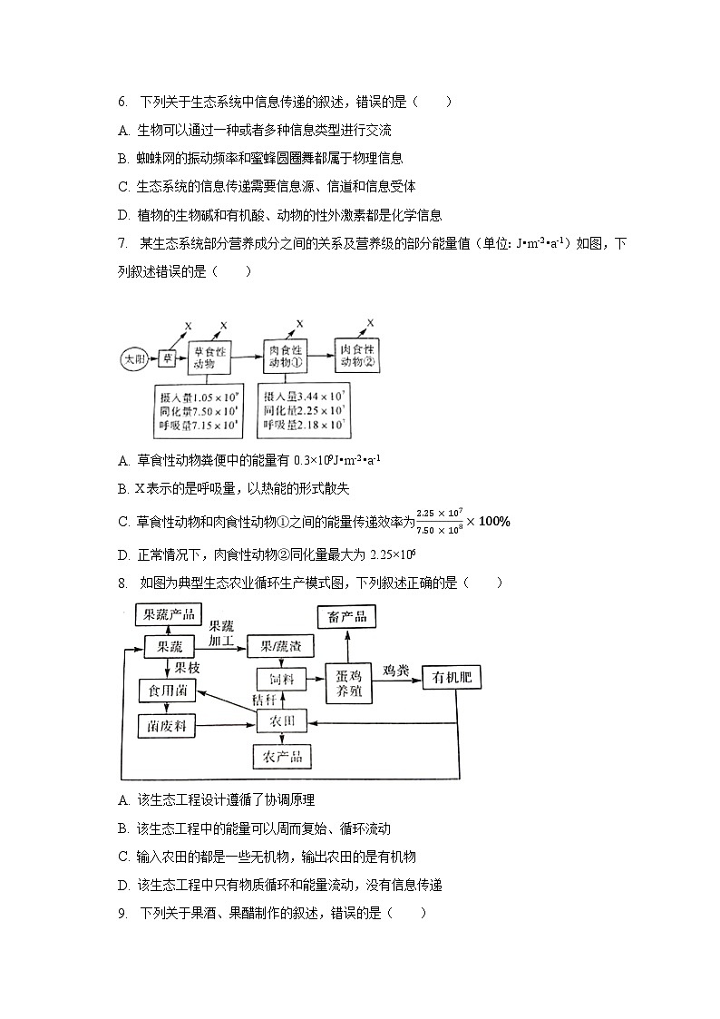 2022-2023学年广西河池市高二(下)期末生物试卷(含解析)02