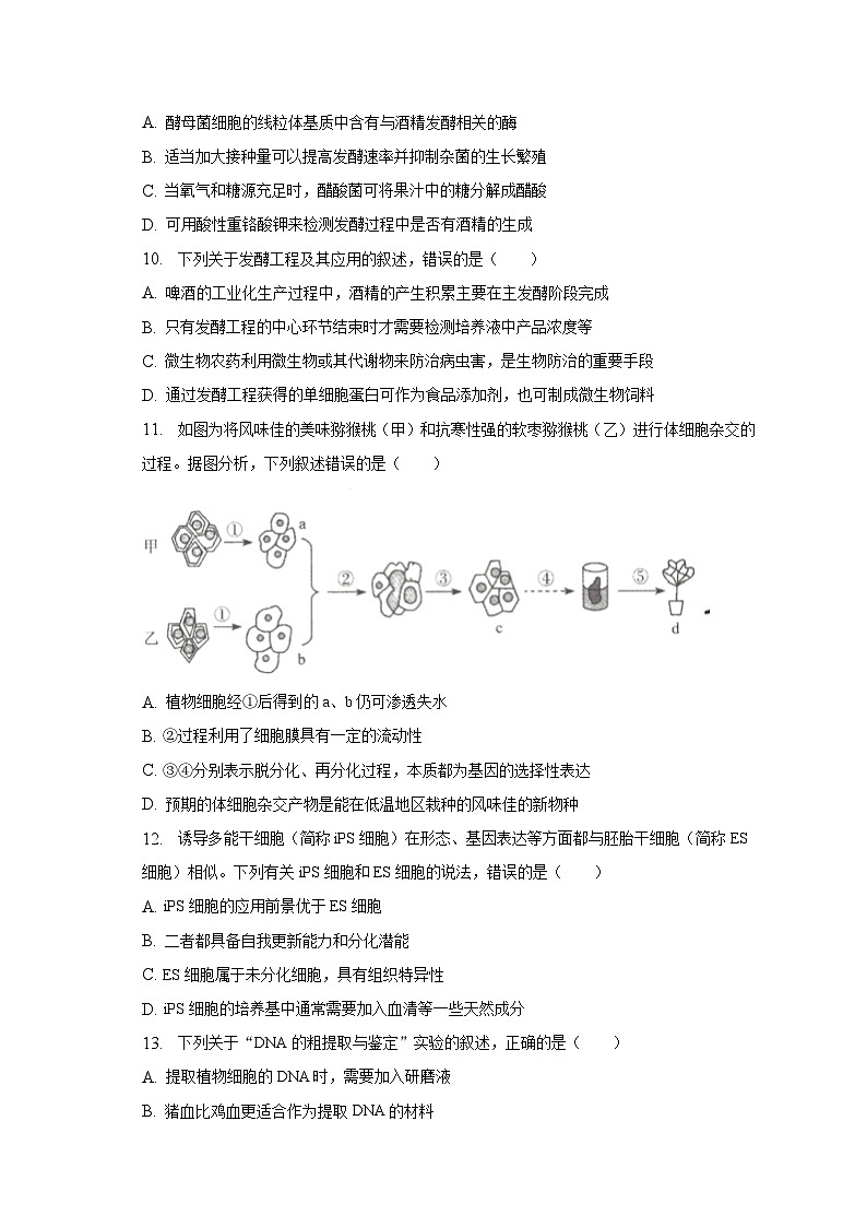 2022-2023学年广西河池市高二(下)期末生物试卷(含解析)03