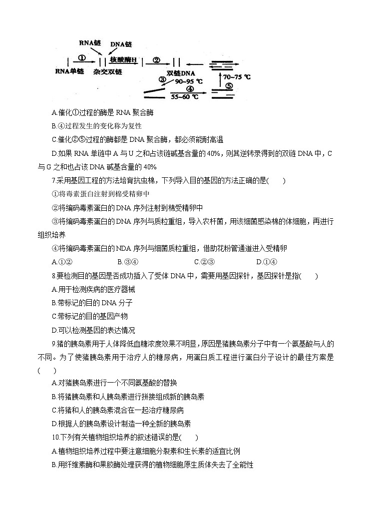 高考生物一轮单元卷:第10单元 现代生物科技专题 B卷(含答案解析)第3页