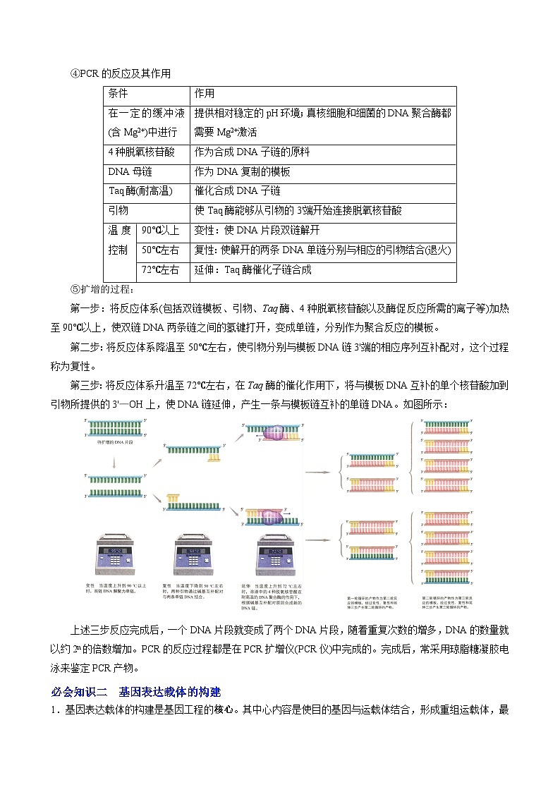 【同步讲义】高中生物(人教版2019)选修第三册--3.2《基因工程的基本操作程序》讲义02