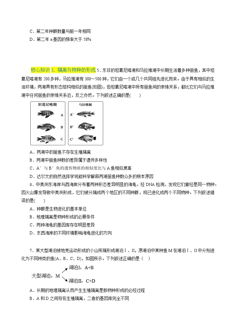 高一生物分层训练AB卷（人教版2019必修2）第6章  生物的进化（A卷·知识通关练）02