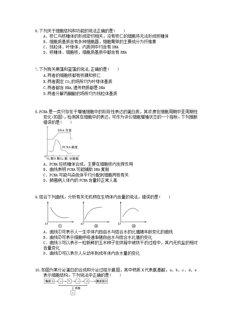 高考生物 三轮冲刺练习 细胞、生命活动的基本单位 四(20题含答案解析)02