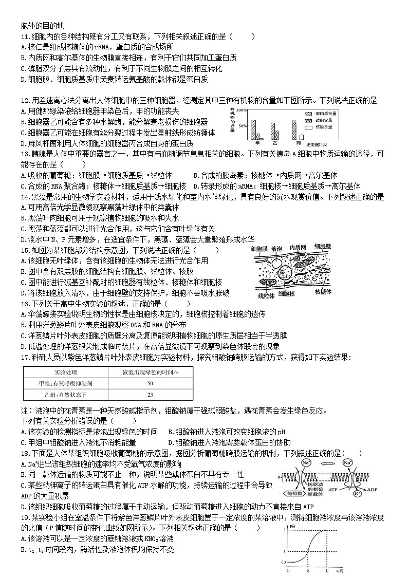 2023成都石室中学高二下学期生物周练14含答案第2页