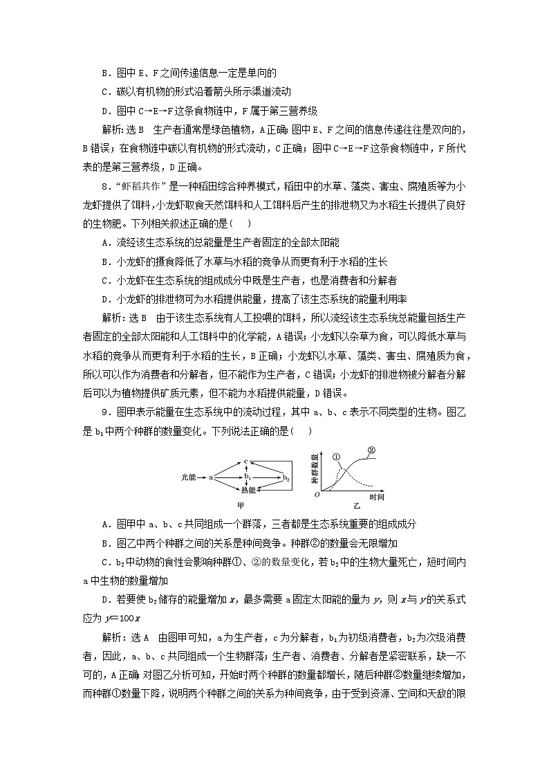2024届高考生物一轮总复习课时验收评价四十四生态系统的结构和能量流动第3页