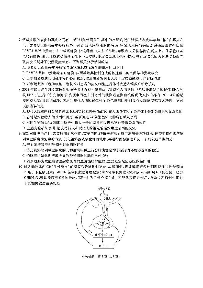 2024安徽省六校教育研究会高三入学考试(8月)生物PDF版含解析03