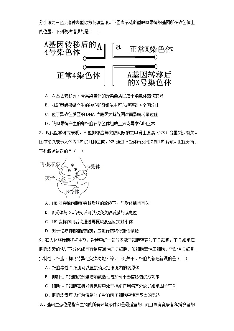 2023届河北省秦皇岛市青龙实验中学高三模拟卷(二)生物试题(含解析)第3页