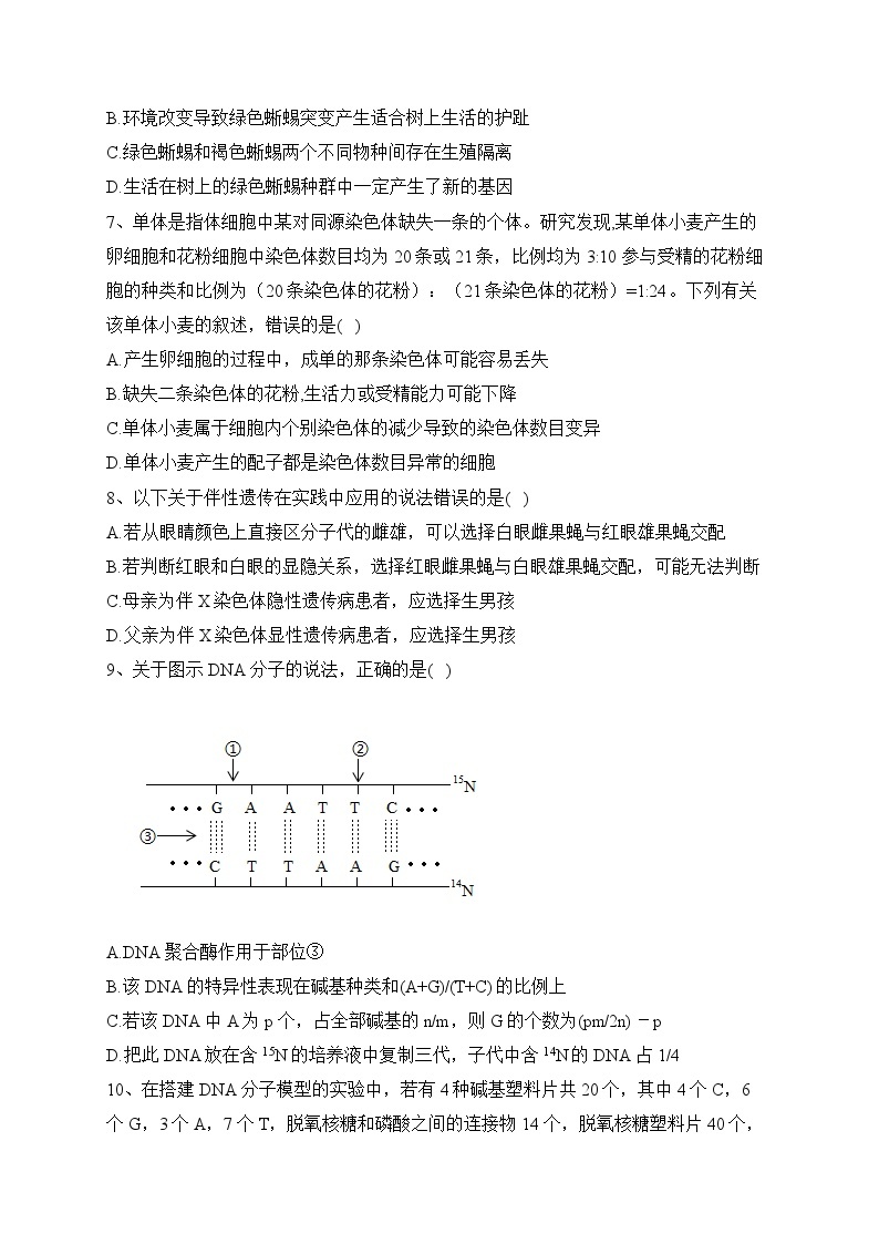 江西省宜春市第十中学2023-2024学年高二上学期开学生物试题03