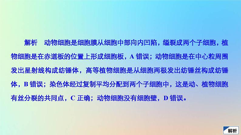 2023新教材高中生物第6章细胞的生命历程第1节细胞的增殖第2课时动物细胞有丝分裂及观察根尖分生区组织细胞有丝分裂实验作业课件新人教版必修1第8页