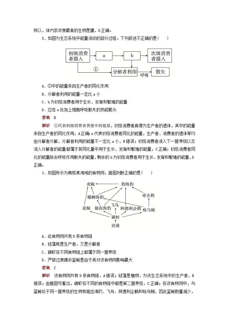 2023新教材高中生物第3章生态系统及其稳定性章末检测新人教版选择性必修202