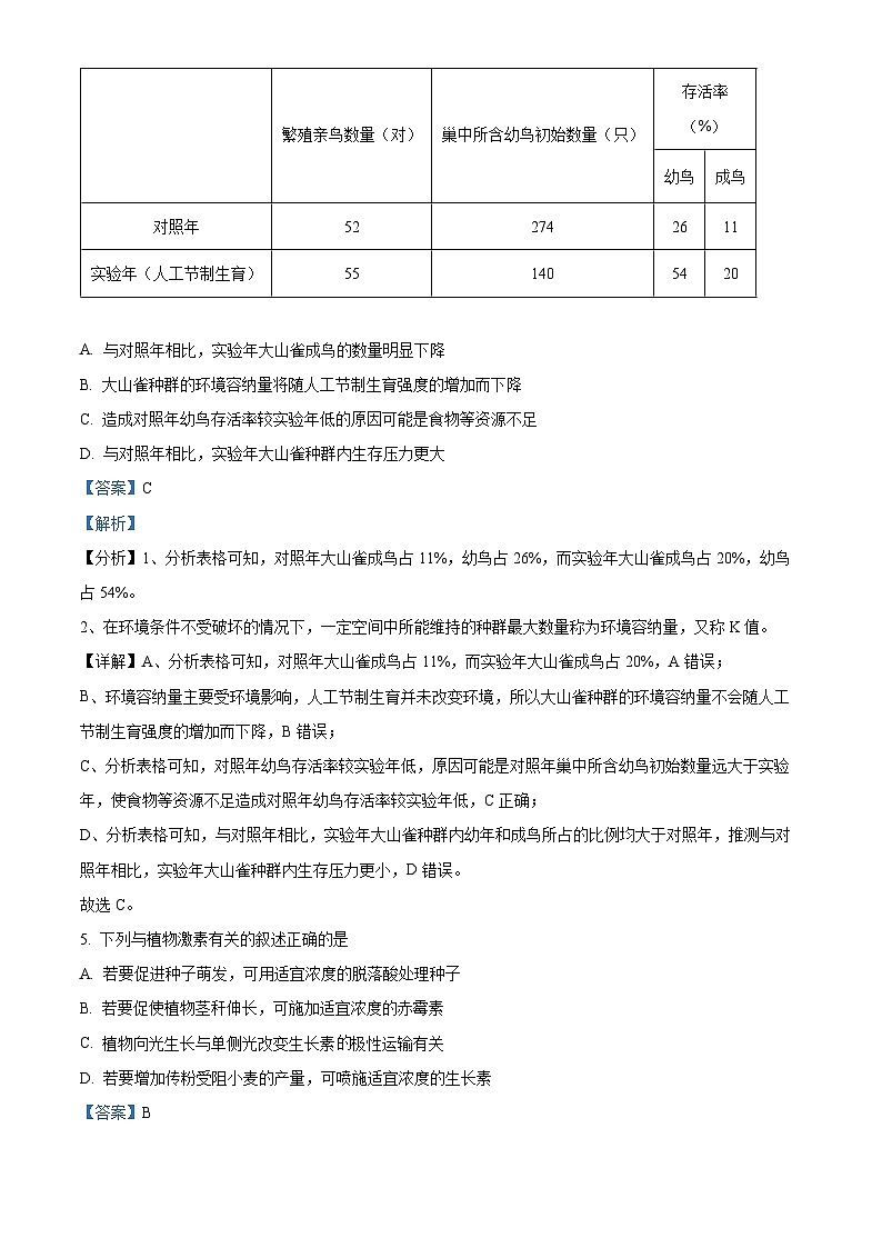 2023宜宾叙州区二中高二下学期期末考试生物试题含解析03
