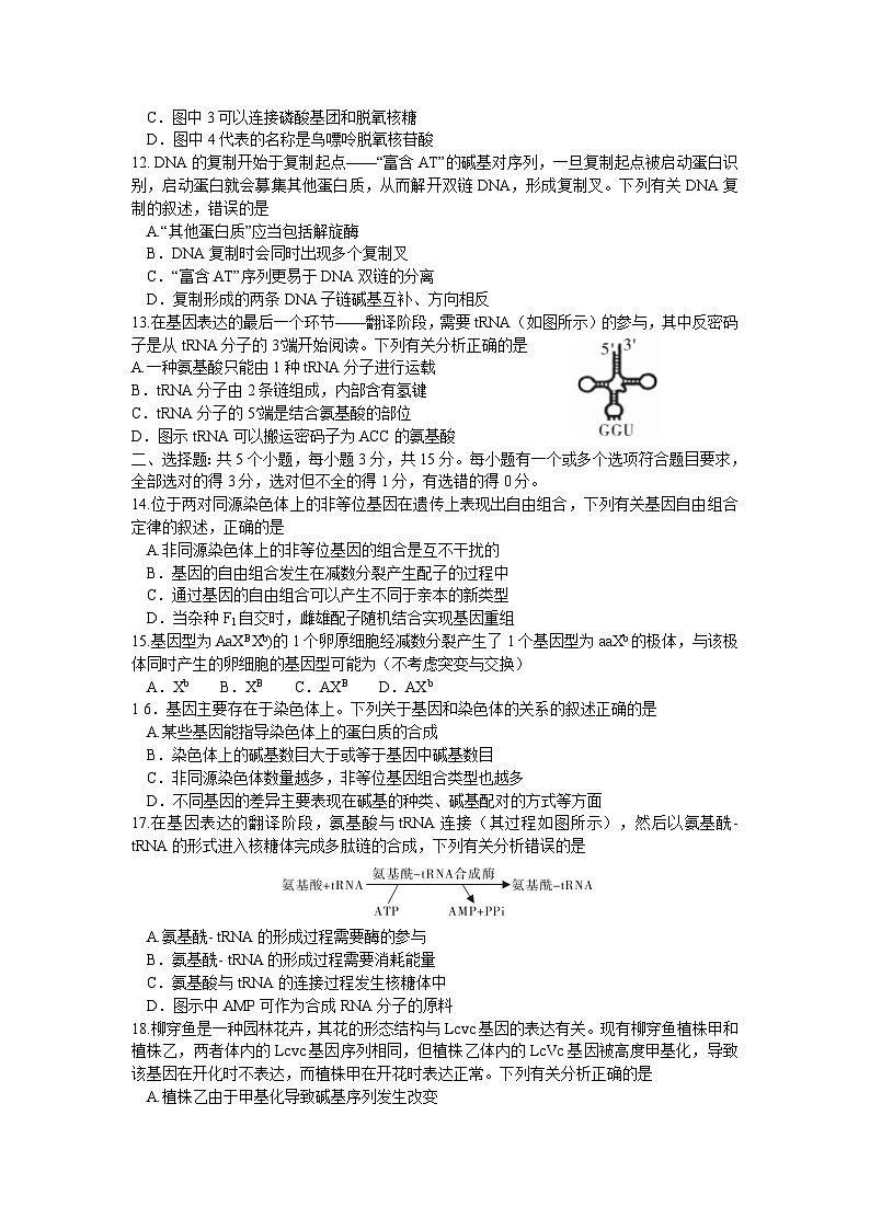 安徽省皖江名校2023-2024学年高二上学期开学联考生物试题第3页