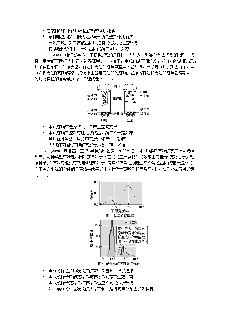 2024版新教材高考生物全程一轮总复习课后定时检测案26生物的进化第3页