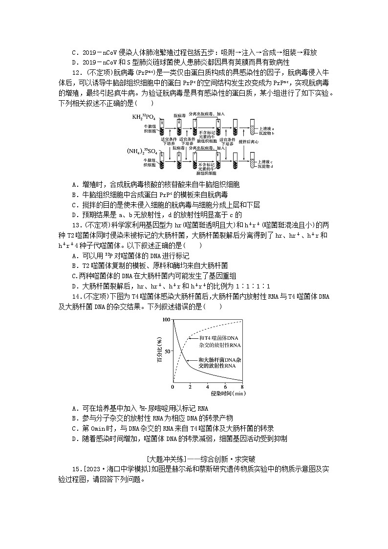 2024版新教材高考生物全程一轮总复习课后定时检测案20遗传物质的经典探究实验第3页