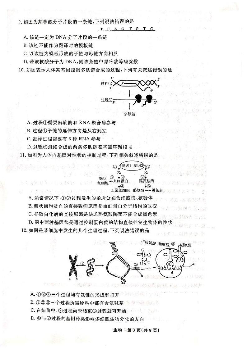 高一生物第3页