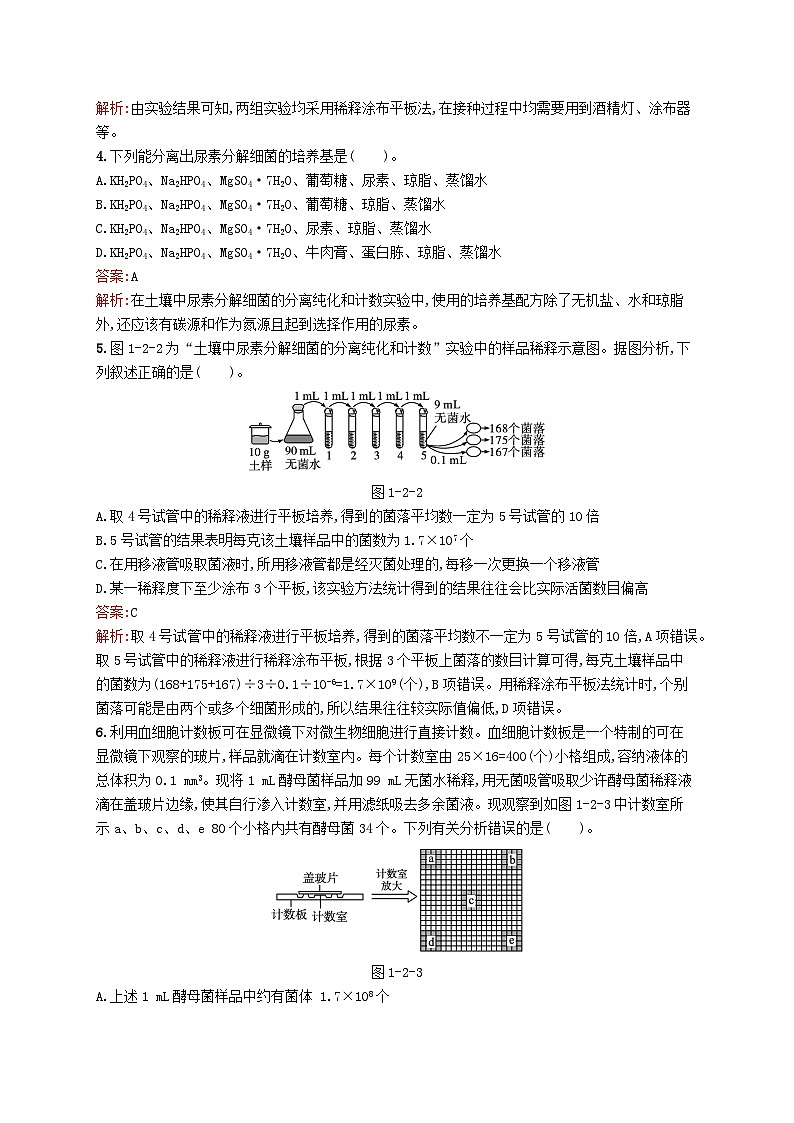 新教材適用2023年高中生物第1章發(fā)酵工程第二節(jié)微生物純培養(yǎng)物的選擇課后習(xí)題北師大版選擇性必修3第2頁