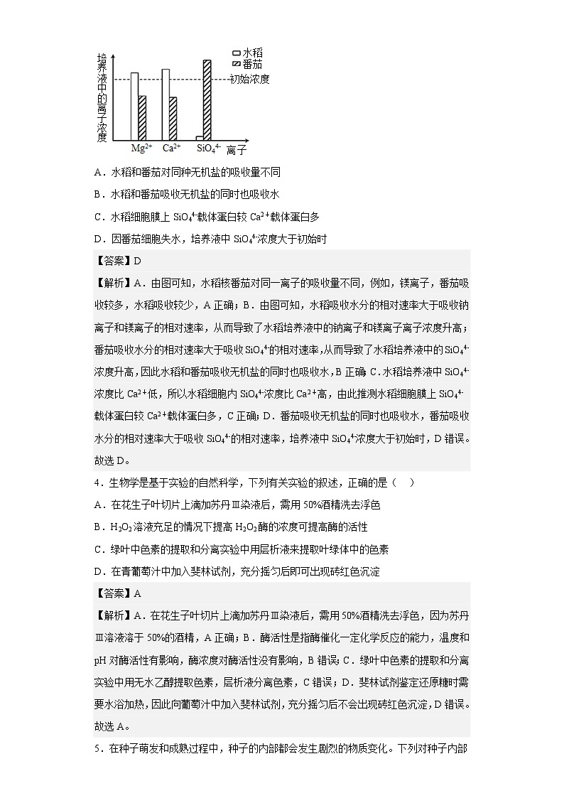 2022-2023学年广西桂林联盟校高三上学期入学统一检测生物试题含答案02