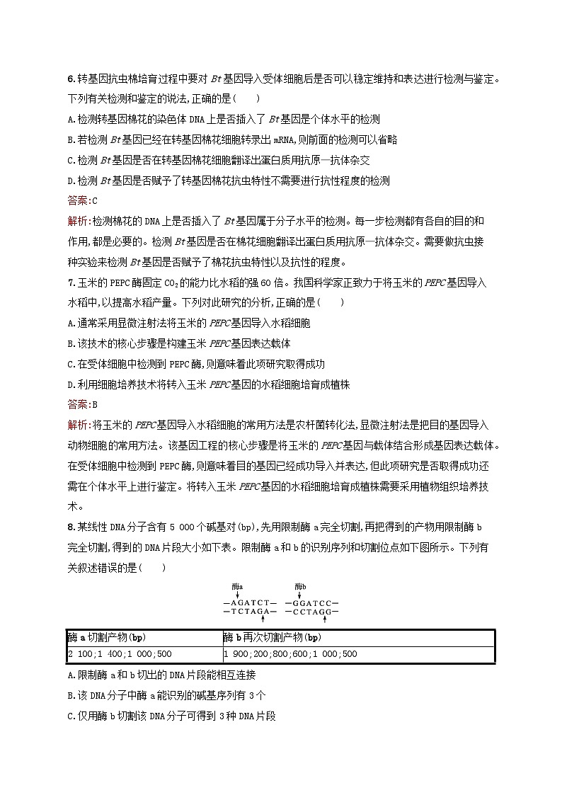 新教材适用2023年高中生物第3章基因工程测评新人教版选择性必修3第3页
