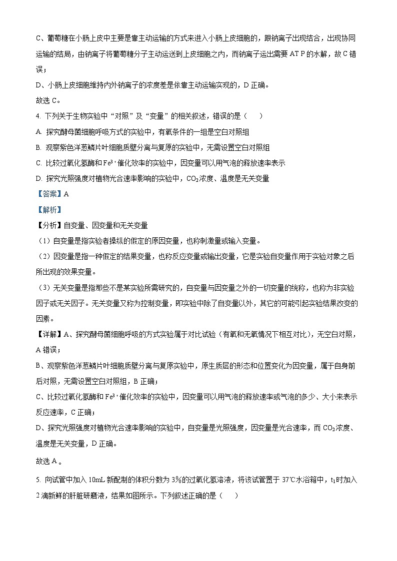 湖南省常德市第一中学2023-2024学年高二生物上学期开学考试试题(Word版附解析)03