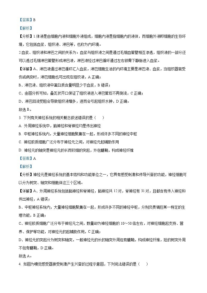 江苏省扬州市高邮市2022-2023学年高二生物上学期10月月考试题（Word版附解析）02