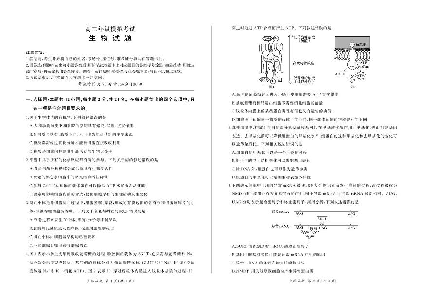 湖南高二(生物)第1頁(yè)