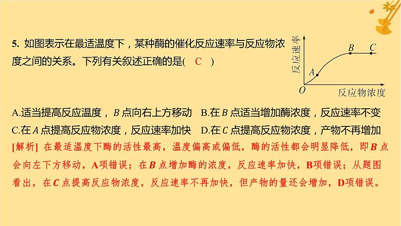 江苏专版2023_2024学年新教材高中生物第5章细胞的能量供应和利用第1节降低化学反应活化能的酶第1课时酶的作用和本质分层作业课件新人教版必修107