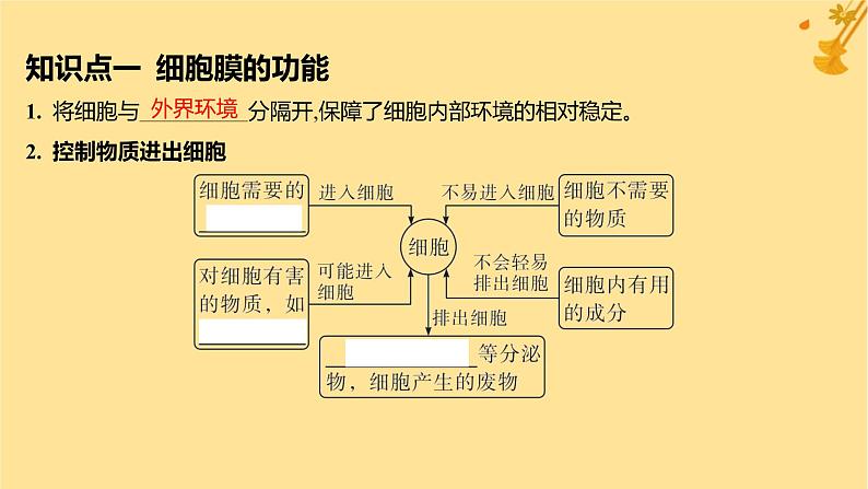 江苏专版2023_2024学年新教材高中生物第3章细胞的基本结构第1节细胞膜的结构和功能课件新人教版必修1第5页