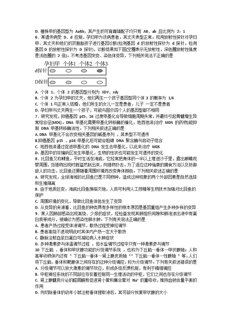 2024安徽省皖东智校协作联盟高三上学期10月联考试题生物含解析03