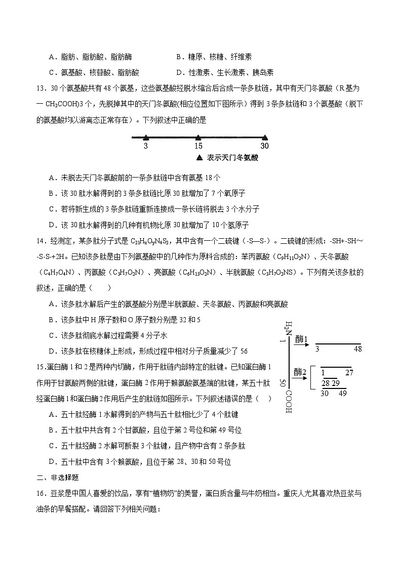 2024重庆市缙云教育联盟高一上学期9月月考试题生物含答案03