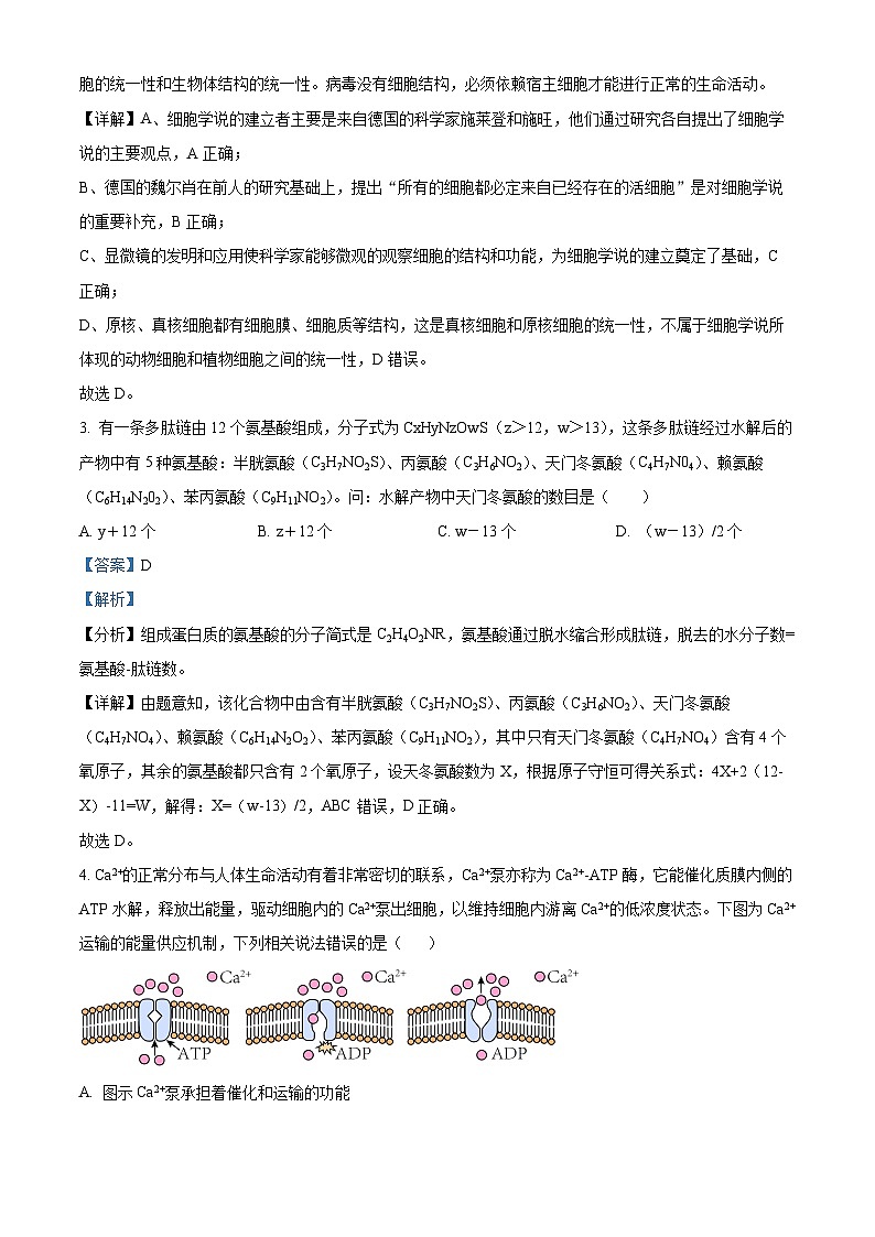 贵州省铜仁市思南中学2023-2024学年高三上学期第二次月考生物试题含解析第2页