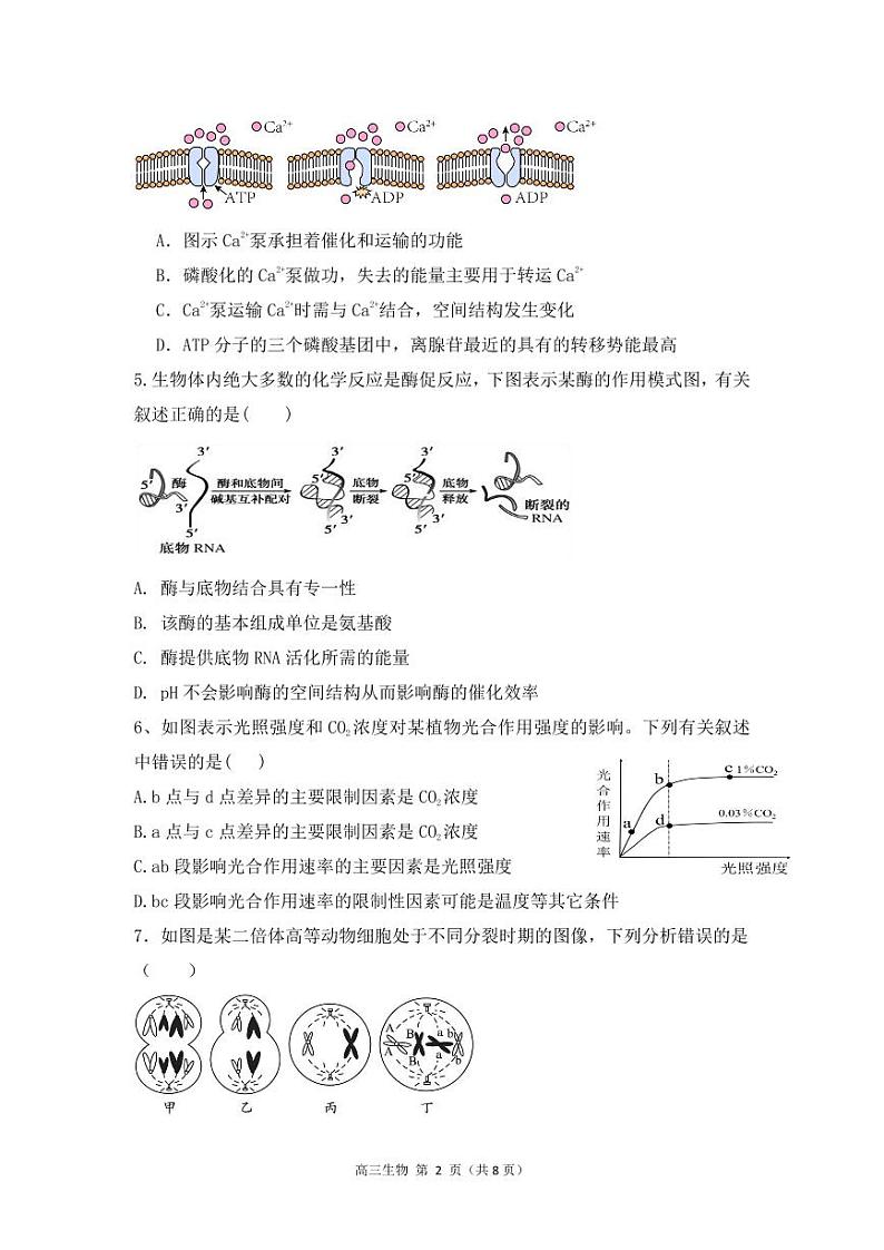 贵州省思南中学2023-2024学年高三上学期第二次月考生物试卷第2页