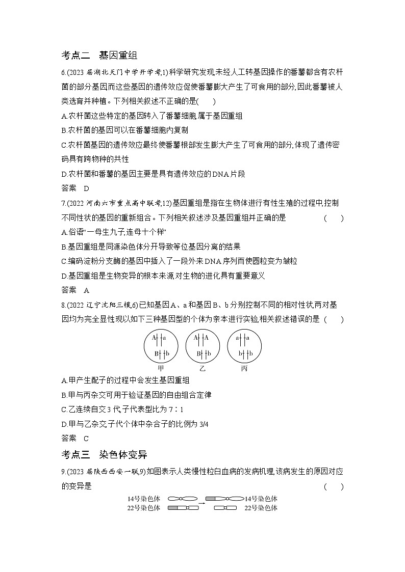 1_14-专题十四 生物的变异与育种(分层集训word)第3页