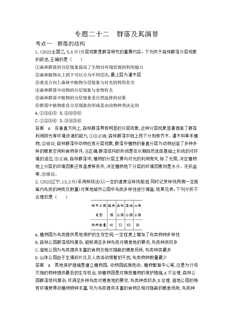 1_1_4.专题二十二 群落及其演替第1页