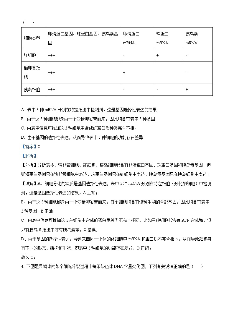 四川省攀枝花市七中2023-2024学年高三生物上学期9月第二次诊断性考试试题(Word版附解析)第3页