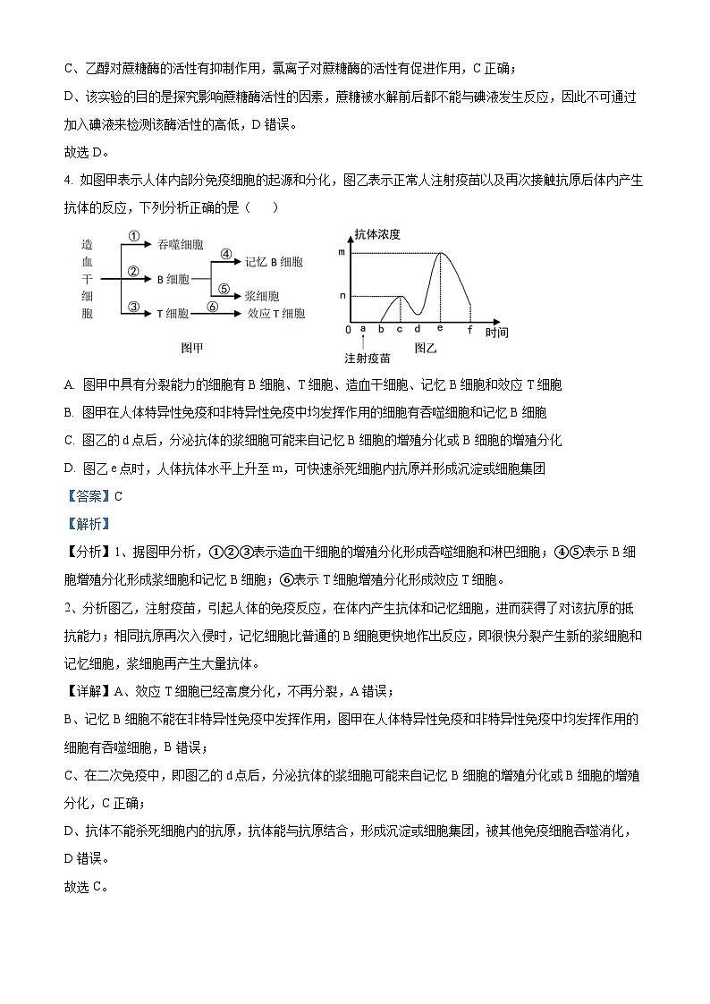四川省南充高级中学2022-2023学年高三下学期第三次模拟理综生物试题含解析第3页