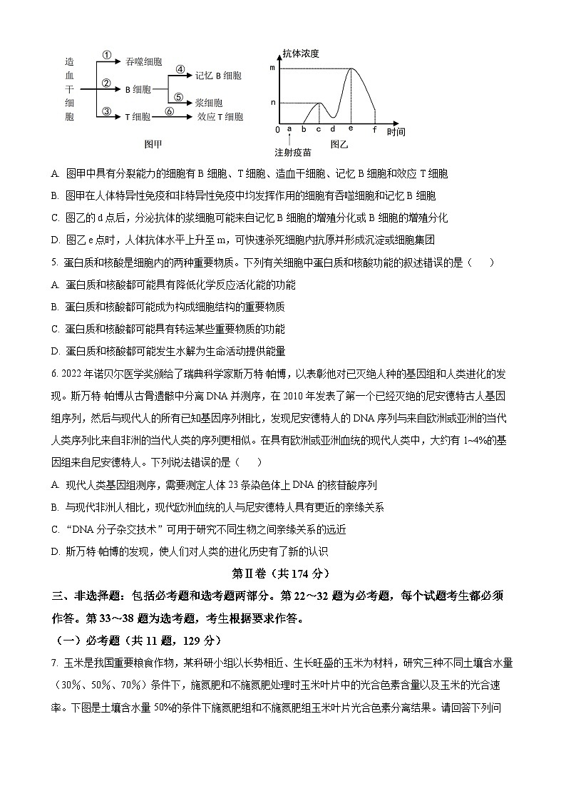 四川省南充高级中学2022-2023学年高三下学期第三次模拟理综生物试题无答案第2页