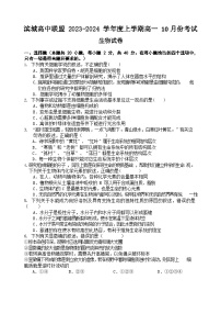 2024辽宁省滨城高中联盟高一上学期10月月考试题生物含答案