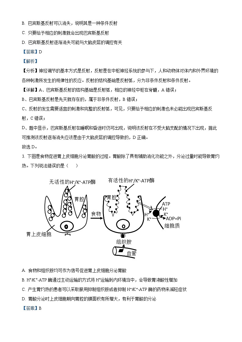 湖北省武汉市第二中学2023-2024学年高二生物上学期10月月考试题(Word版附解析)第2页