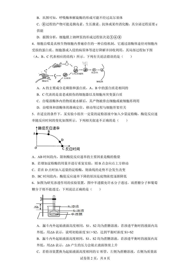 丰城中学2023-2024学年上学期高三第一次段考生物第2页