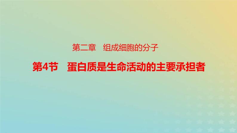 新教材2023年秋高中生物2.4蛋白质是生命活动的主要承担者课件新人教版必修101