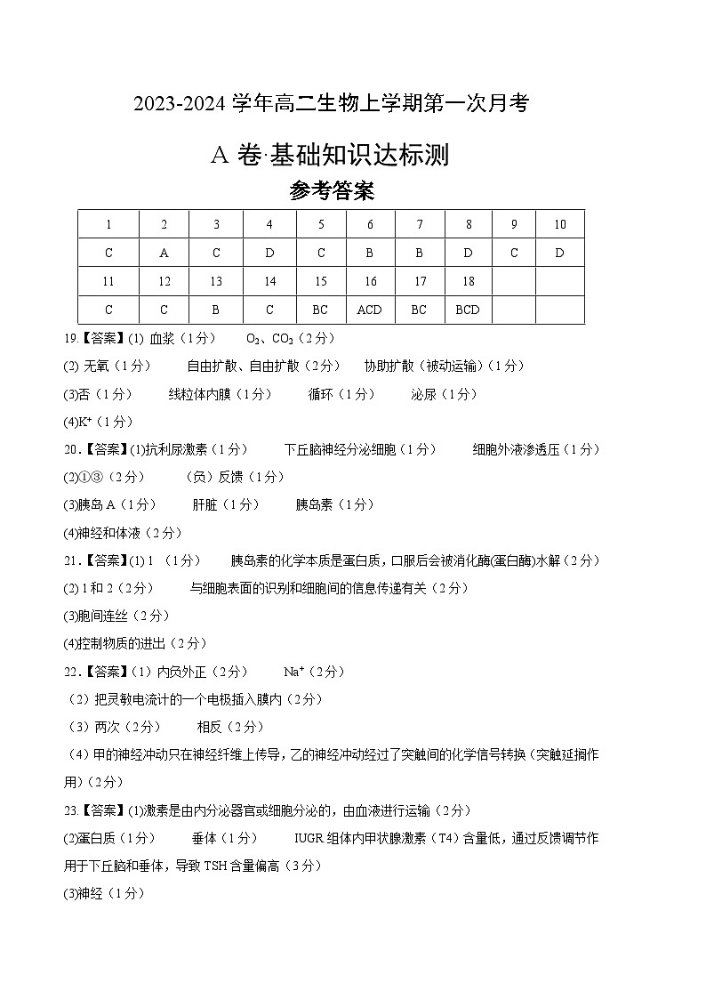 (江苏专用)2023-2024学年高二生物上学期 第一次月考卷.zip01