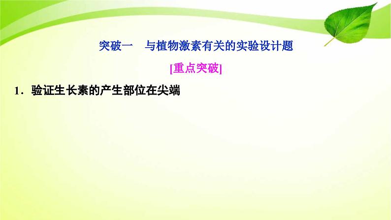 新高考生物二轮复习:加强提升课件(九) 植物激素调节相关实验探究(含解析)第2页