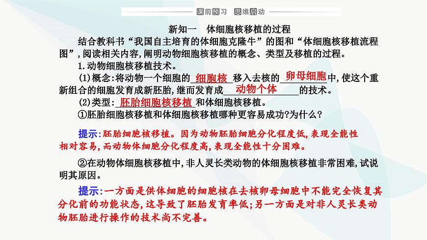 人教版高中生物選擇性必修3第2章細(xì)胞工程第2節(jié)第3課時(shí)動(dòng)物體細(xì)胞核移植技術(shù)和克隆動(dòng)物課件第3頁