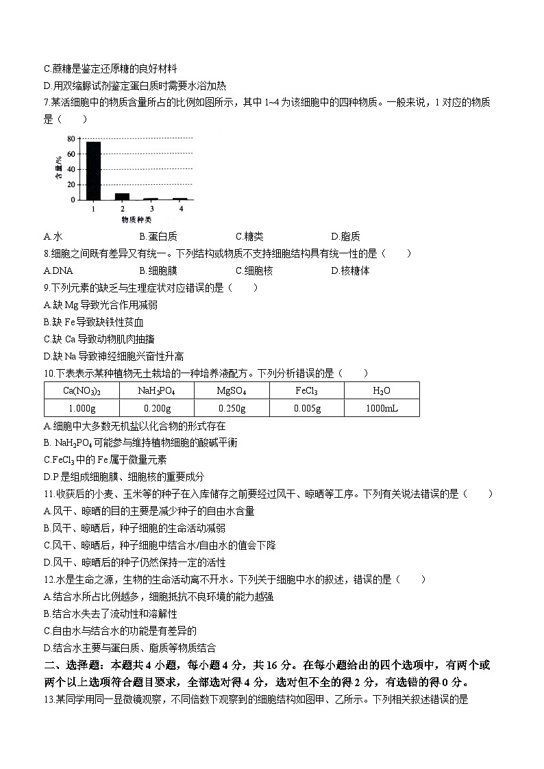 江西省南昌市等5地2023-2024学年高一生物上学期10月月考试题(Word版附解析)第2页