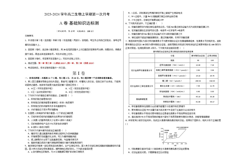 （江苏专用）2023-2024学年高二生物上学期 第一次月考卷01