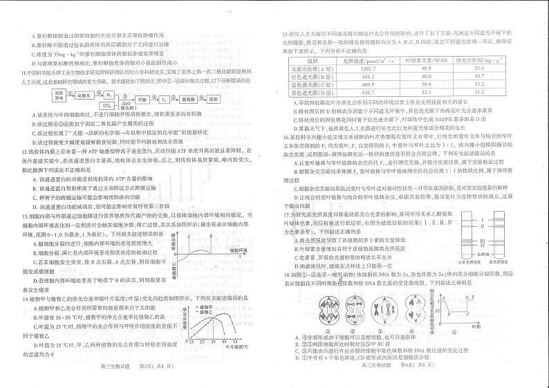 2023-2024学年信阳市高三第一次教学质量检测生物试题第2页