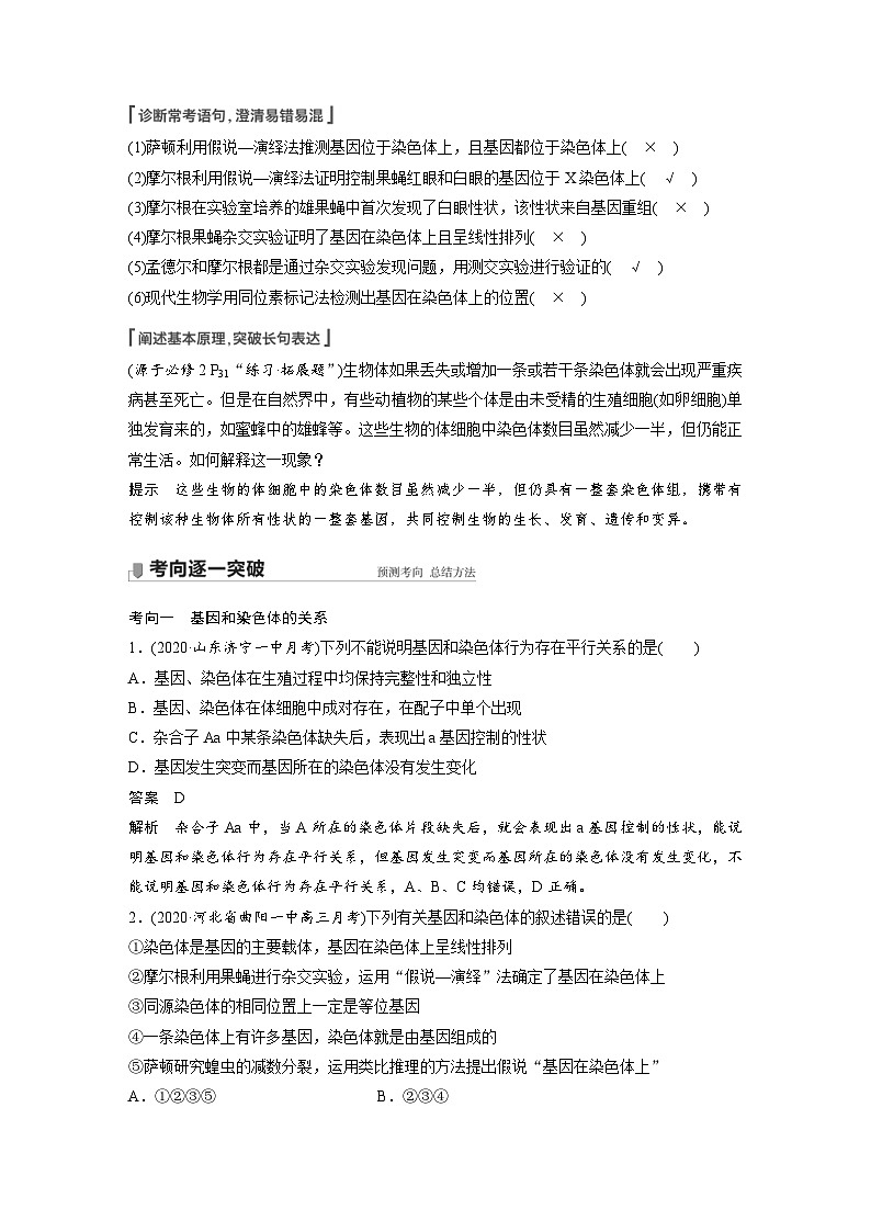 新高考生物一轮复习精品学案 第5单元 第16讲 基因在染色体上、伴性遗传和人类遗传病(含解析)第3页