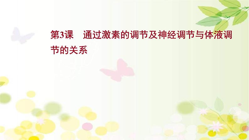 新高考生物一轮复习课件 第八单元 第3课 通过激素的调节及神经调节与体液调节的关系(含解析)第1页