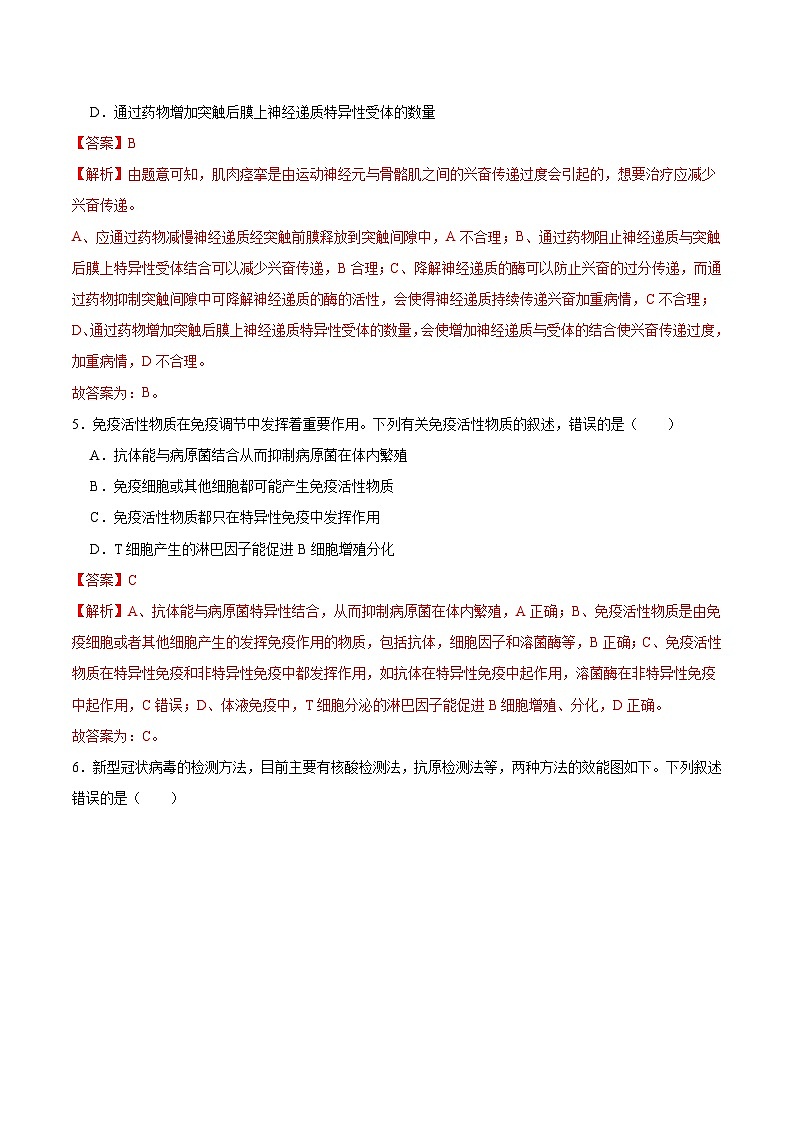 新高考生物一轮复习单元滚动检测第八单元 神经-激素-免疫调节网络构建( 能力提升练)(含解析)第3页